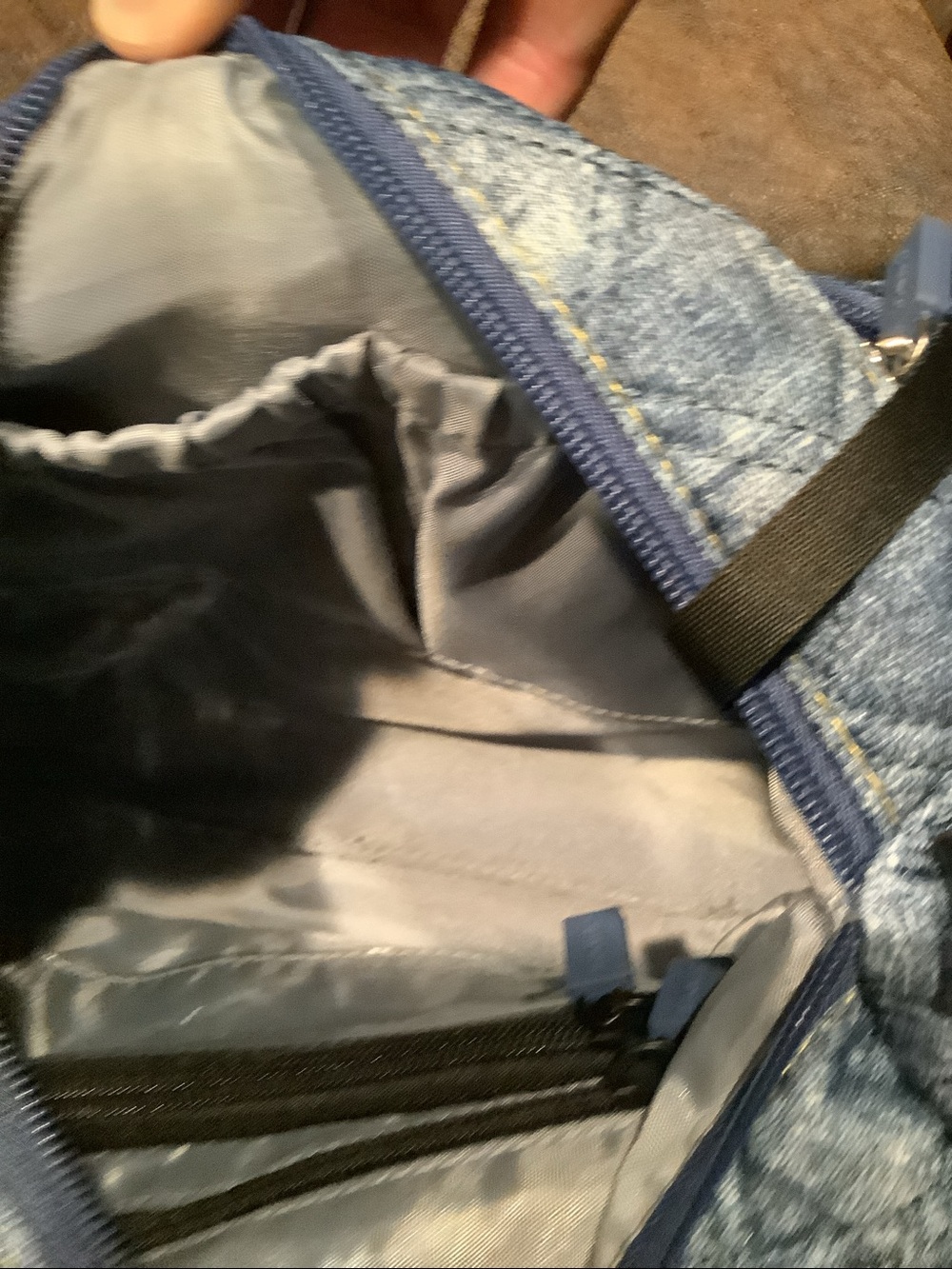 HKWIP Quilted Denim Crossbody Bag - Blue never used - Picture 3 of 5